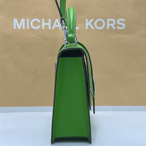 Michael Kors Greenwich Medium Saffiano Leather Satchel Crossbody Shoulder Bag - Picture 9 of 15